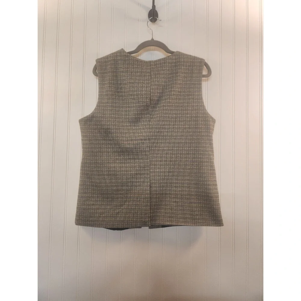 Bagatelle Collection Women's Navy Houndstooth Vest Size L‎ Classic Career Office